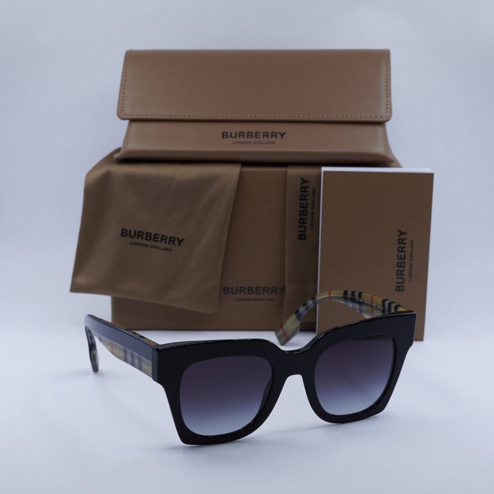 Burberry BE4364 39428G Square Sunglasses - Black / Grey - Picture 10 of 11